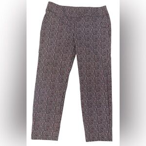 Soho Houndstooth Pull On Stretch Pants in Black, White, and Red szXL Preppy